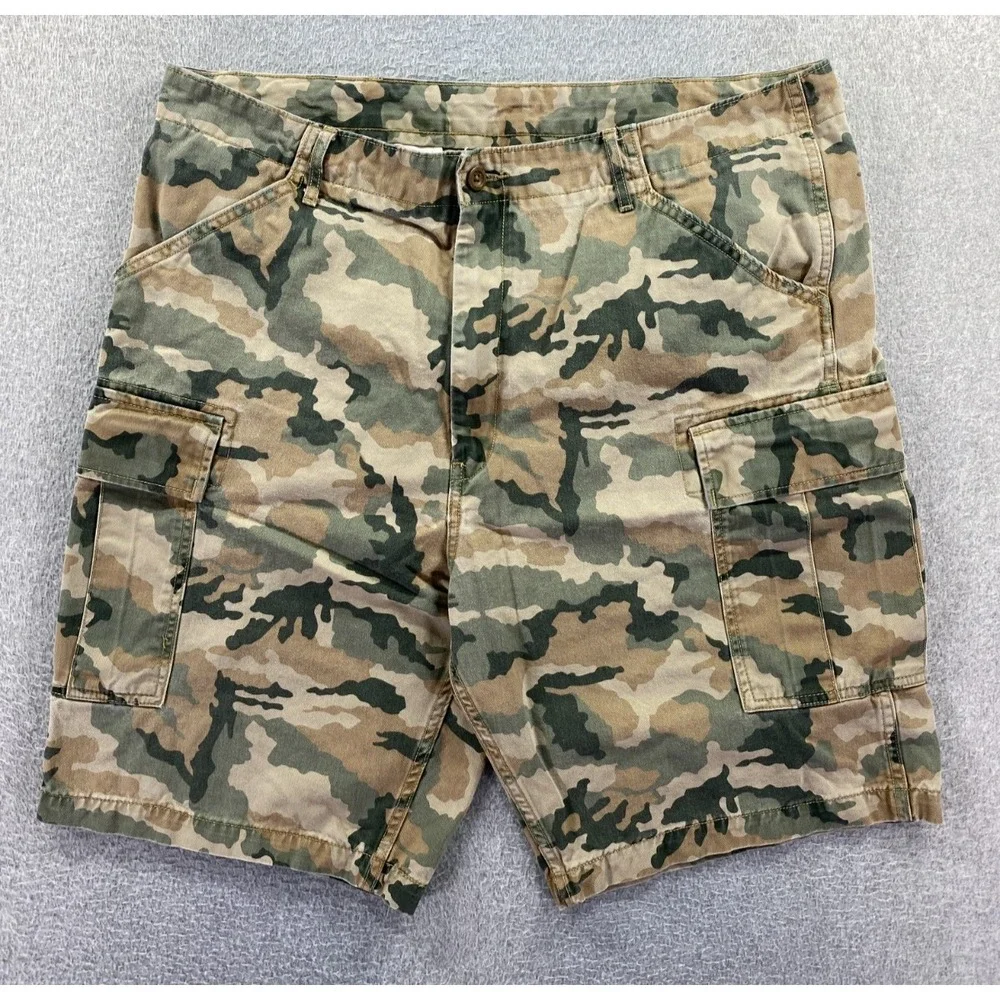 Levis Shorts Mens 40 Camouflage Camo Cargo Multi Pocket Zip Flap‎ Utility Casual